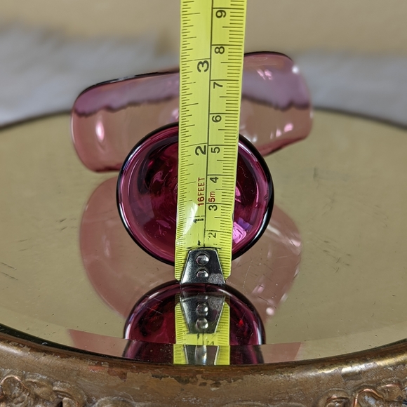 Pilgrim Cranberry Glass Art Glass Jack In The Pulpit Vase Candle Holder 5.5 in - Picture 4 of 5